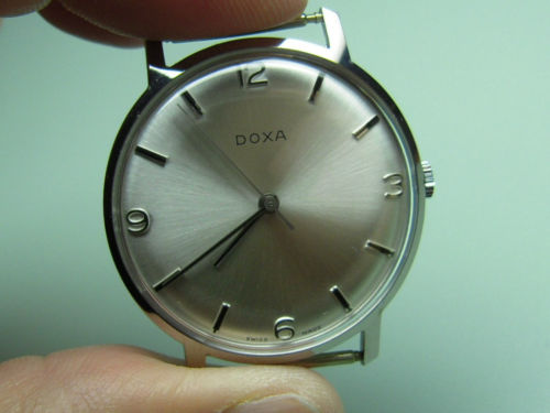 DOXA stainless steel winding wrist watch NOS stock clean-11 1/2 ln cal.103 Doxa